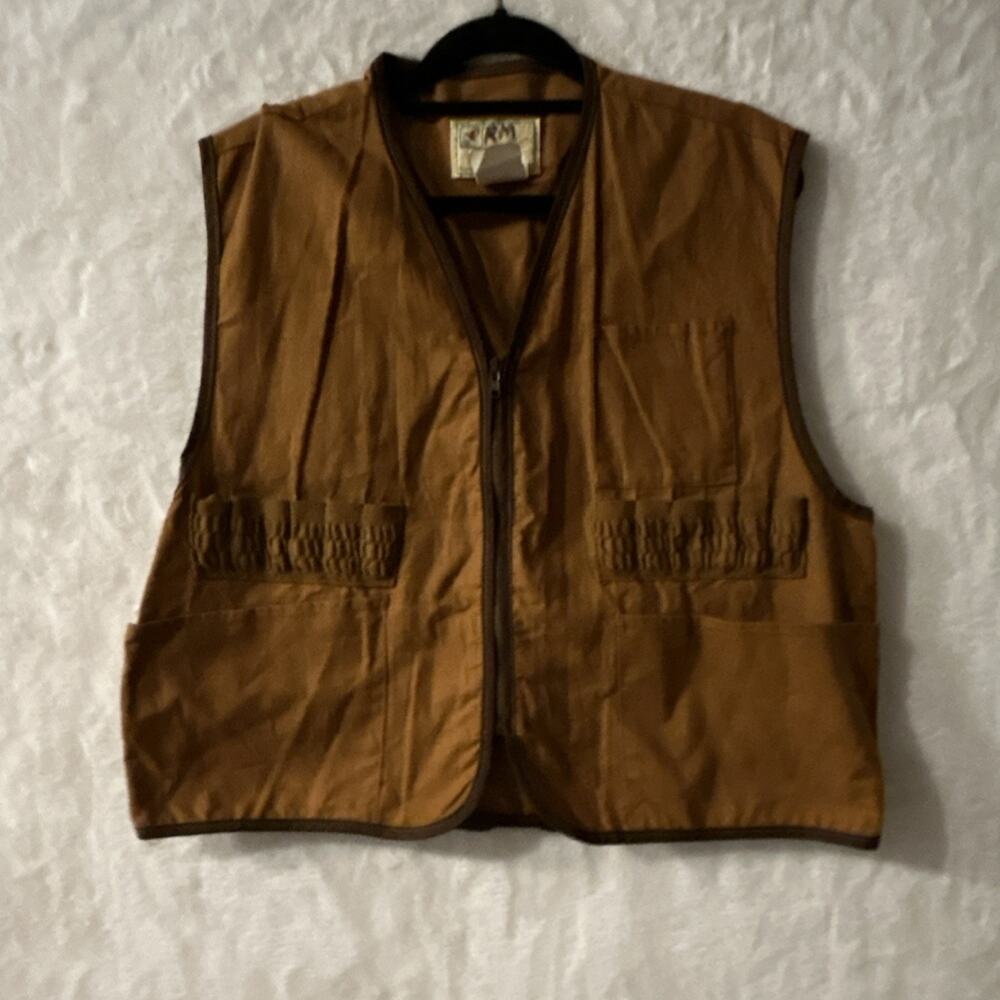 Vintage American Field Sportsman XL Brown Hunting Vest Multiple Pockets WPL 5784